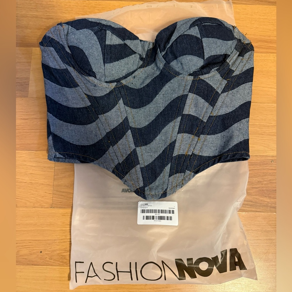 Fashion Nova Denim Corset Top